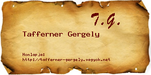 Tafferner Gergely névjegykártya